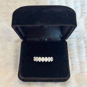 Women’s Ring Band, Conflict Free Simulated Diamonds, 925 Sterling Silver